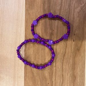 2 Purple Seed Beaded bracelets